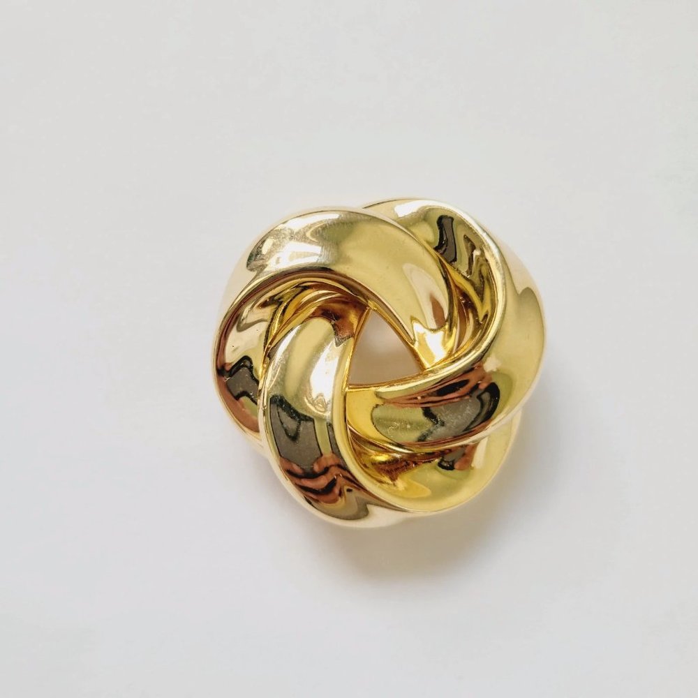Vintage Scarf Clip Gold Tone Knot.